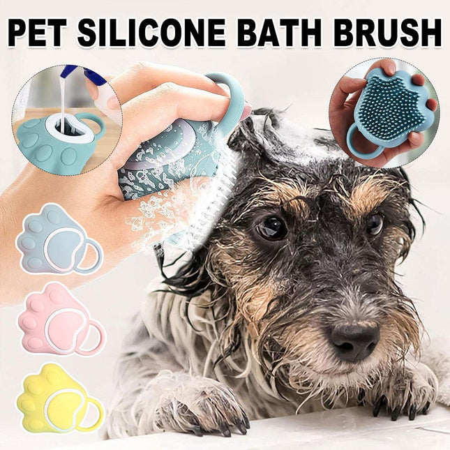 Silicone Bathing Brush Multifunctional Pet Hair Washing Brush Massage Scrubber
