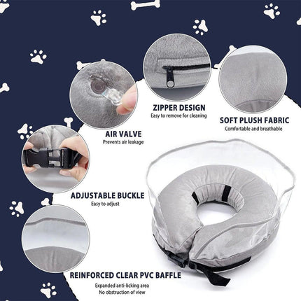 Pet Dog PVC Inflatable Healing Collar Cone Wound Medical Cat Protective Jackets