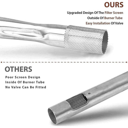 For Weber Q200 Q220 Q2000 Q2200 Stainless Steel Grill Burner Tube With Screw