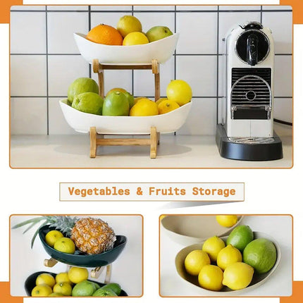 Modern Multi-layer Bamboo Fruit Snack Plate Rack Creative Living Room Plate Rack