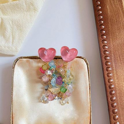 Fashion Flower Crystal Earrings Stud Women Drop Dangle Wedding Party Ear Jewelry - Aimall