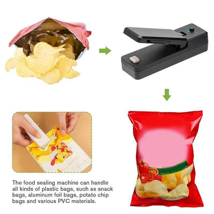 Portable Mini Heat Sealing Machine USB Rechargeable Food Sealer Plastic Bag - Aimall