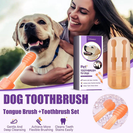 Pet Tongue Brush and Toothbrush Set for Oral Cleaning Dental Health Care for Pet