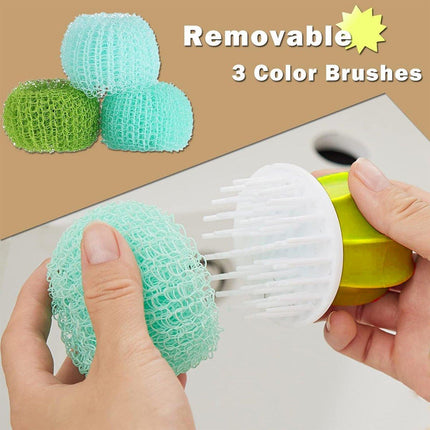Cactus Dish Scrubber Brush W/Handle Pot Brush Cleaner Brush Kitchen Washer Brush