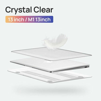 Macbook Air Pro Glossy Crystal Clear Case + Keyboard Cover 13" 16" 15" inch Transparent - Aimall
