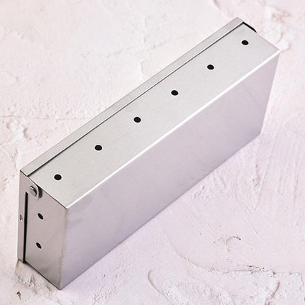 Stainless Steel Smoke Box Barbecue BBQ Smoking Wood Chip Smoker Grill Tool Box