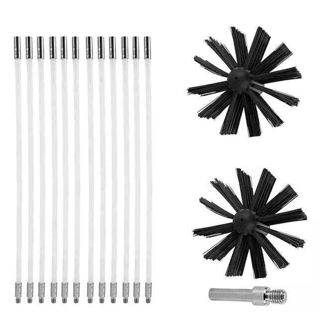 Pipe Cleaning Brush Nylon Head Rod Duct Cleaning Tool Solid Chimney Brush