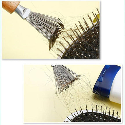 4PCS Hair Comb Cleaning Brush Set Wooden Airbag Comb Cleaner Claw Brush Tool