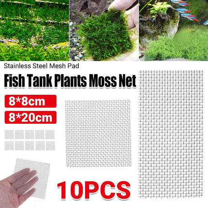 10pcs Stainless Steel Wire Mesh for Water Plants Fish Tank Aquarium Decoration