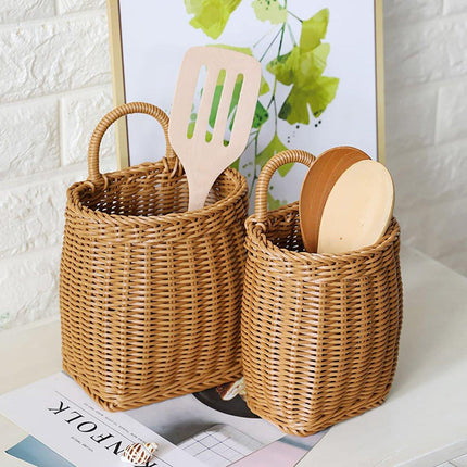 Vintage Wall Hanging Basket Kitchen Storage Basket Small Flower Basket Organizer