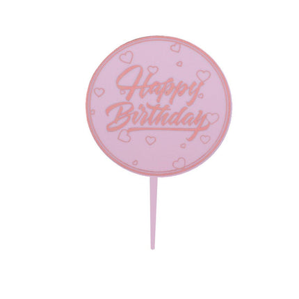 Happy Birthday Anniversary Wedding CakeCardboard Topper Acrylic Party Decoration - Aimall