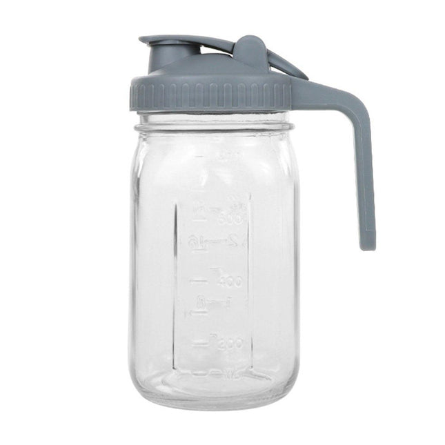 24oz Mason Jar with Lid Carrying Handle Airtight Glass Jar for Drinks or Storage