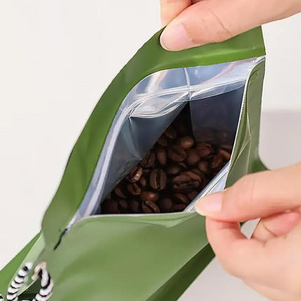 20 Pack Sealed Tea Coffee Bags Heat Seal Zipper Hang Rope Aluminum Foil Storage