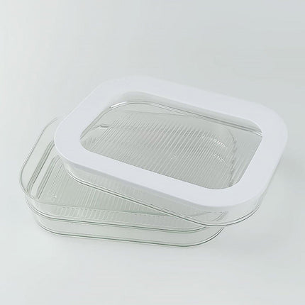 Food Grade Transparent Plastic Freezer Storage Box With Lid For Kitchen Fridge