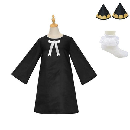 Anime SPY×FAMILY Anya Forger Cosplay Costume Women Girls Black Dress Outfits AU - Aimall