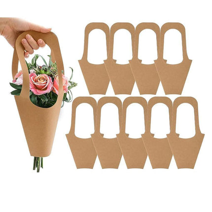 40pcs Kraft Paper Bouquet Bags Handheld Gift Valentine's Day Flower Packaging