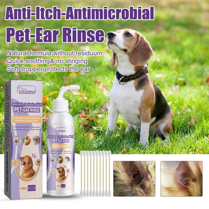 Pet Ear Cleaner Drops for Dogs and Cats Clears Earwax and Eliminates Odors