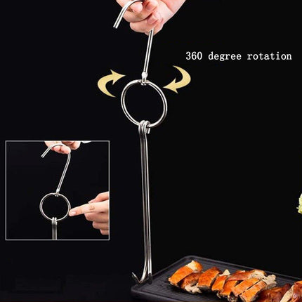 10PCS Stainless Steel Roast Duck Hooks Duty Double Hooks for Chicken Meat Goose