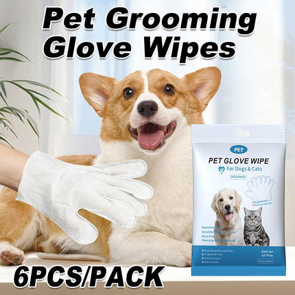 Cat Dog Cleaning Gloves Wipes Fur Disposable Face Washing Grooming