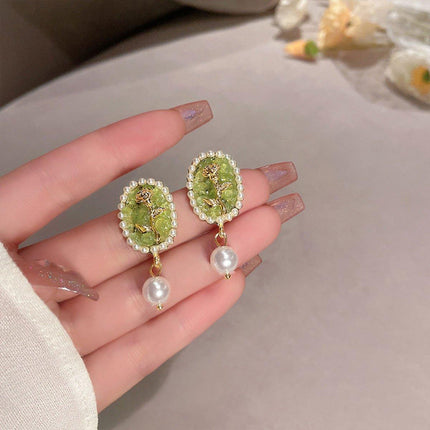 Vintage Rose Flower Earrings Oval Studs Elegant Jewelry for Women and Girls Gift