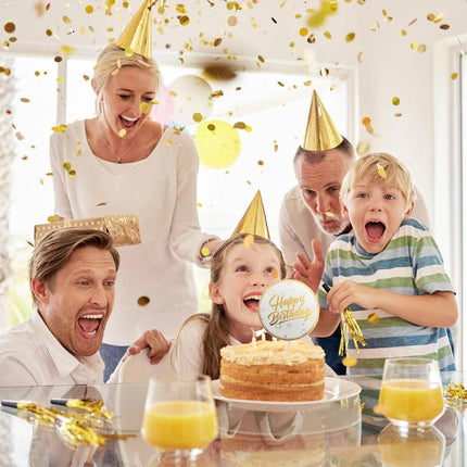 Happy Birthday Anniversary Wedding CakeCardboard Topper Acrylic Party Decoration - Aimall