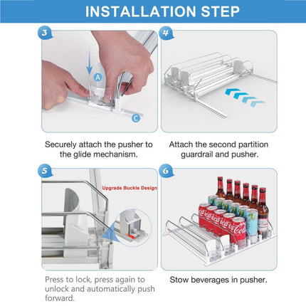 Supermarket Store Beverage Dispenser Fridge Shelf Organizer Snack Pusher Box