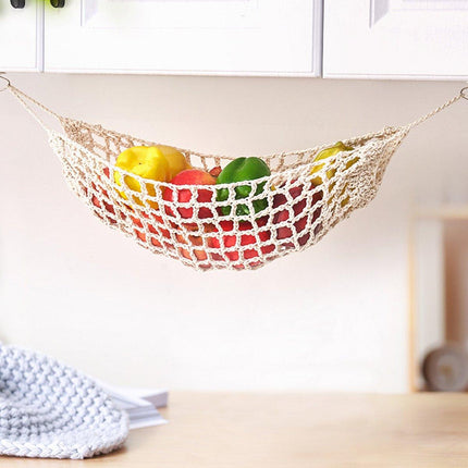 Under Desk Hanging Fruit Basket Kitchen Storage Net Home Organizer for Fruits