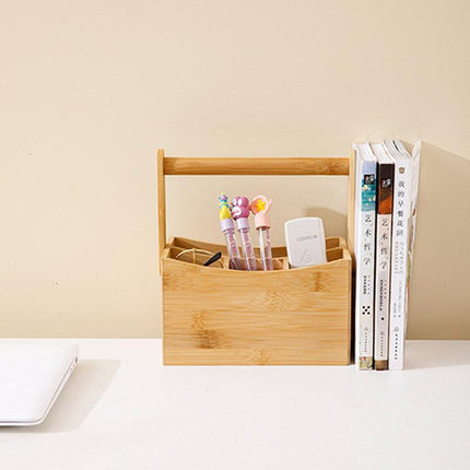 Portable Bamboo Storage Box Fruit Basket Organizer Multi Purpose Storage Basket