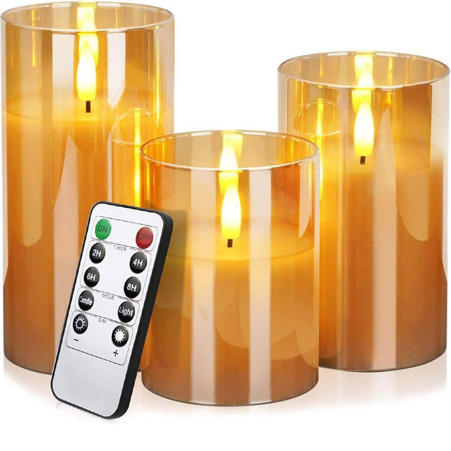 Led Flameless Electric Candle Lamp Acrylic Glass Simulation Flickering Christmas