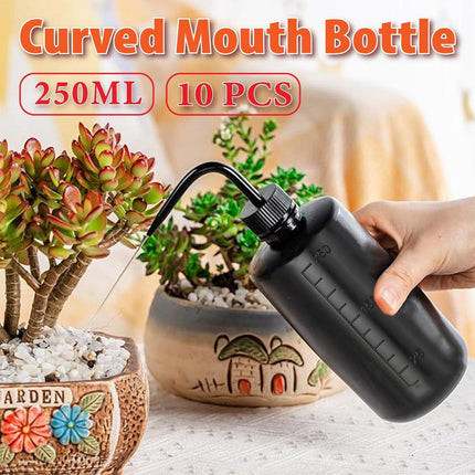 10pcs 250ml Graduated Rinse Bottle with Elbow Spout for Lab Cleaning and Mixing