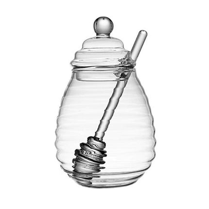 Clear Glass Honey Jar with Lid Kitchen Storage Container for Honey or Jam