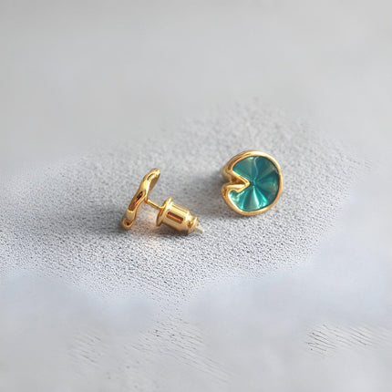 Green Lotus Leaf Summer Stud Earrings Elegant Floral Earrings for Women Jewelry