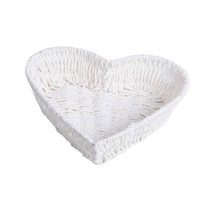 Woven Storage Basket Heart Shaped Bread Basket for Serving and Organizing Items