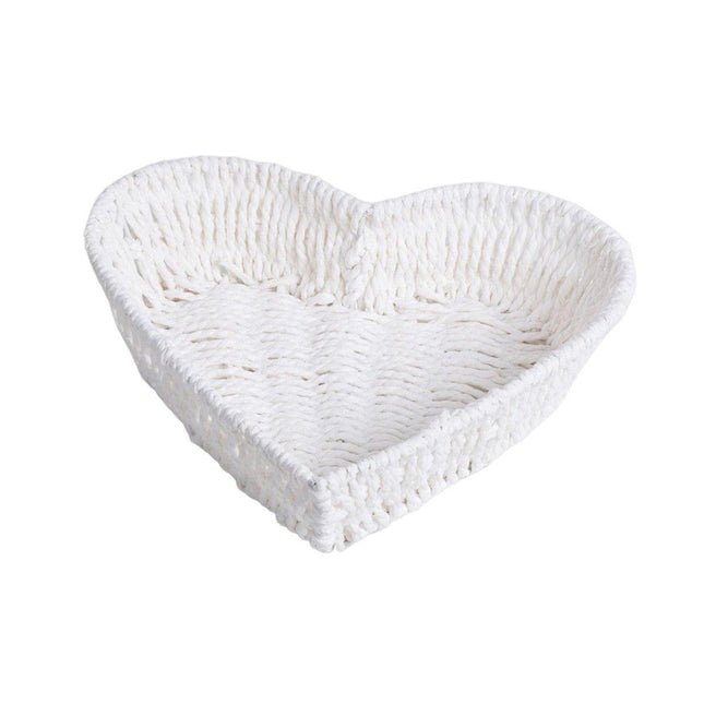 Woven Storage Basket Heart Shaped Bread Basket for Serving and Organizing Items
