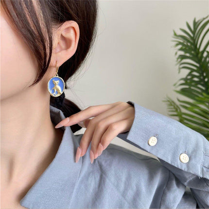 Oval Cat Earrings for Women Sweet Fashion Ear Buckle High Sense Jewelry Gift