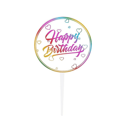 Happy Birthday Anniversary Wedding CakeCardboard Topper Acrylic Party Decoration - Aimall