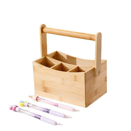 Portable Bamboo Storage Box Fruit Basket Organizer Multi Purpose Storage Basket