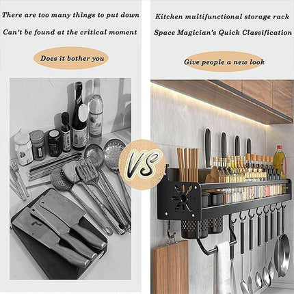 Perforation Free Kitchen Storage Rack Wall Hanging Chopsticks Knife Holder