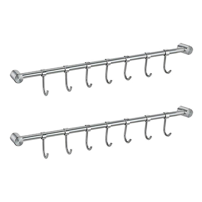 2PCS 304 Stainless Steel Bathroom Towel Hook Wall Mounted Clothes Kitchen Hanger