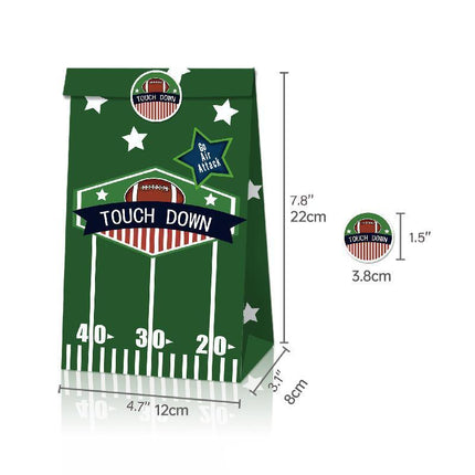 2set Football Touchdown Sports Game Party Candy Gift Kraft Paper Bags Birthday