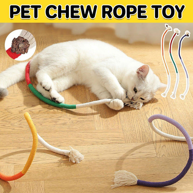 Durable Interactive Chew Rope Toy for Cats Kittens Pet Teeth Cleaning Play Toy