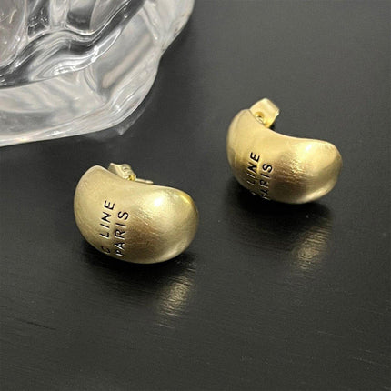Temperament Matte Brushed Texture Simple Stud Earrings Fashion Jewelry for Women