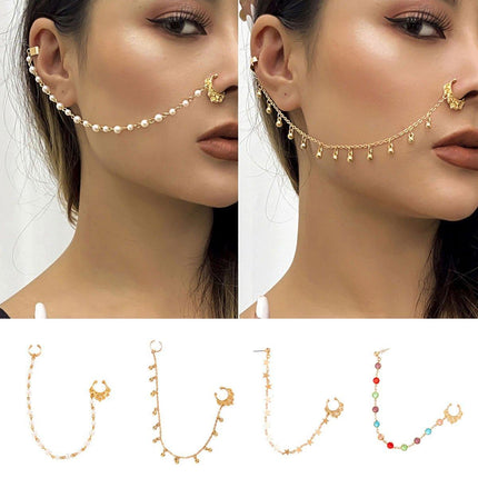 Punk Style Jewelry Chain Earrings Women Fashion Nose Clip Trendy Accessories