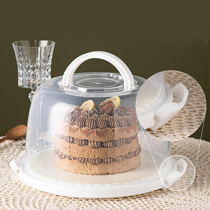 Reusable Plastic Cupcake Carrier Box Transparent Handle Cake Container