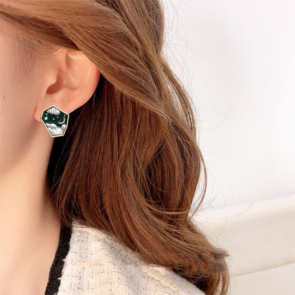 Asymmetric Sun Moon Star Earrings Women Trendy Matte Design Jewelry for Fashion