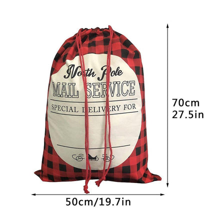 Plaid Christmas Gift Bags Reusable Holiday Apple Pouch Santa Bundle Sacks