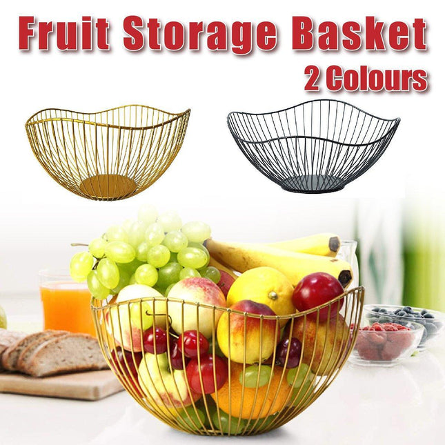 Large Iron Fruit Storage Basket Home Decor Snack Candy Plate Living Room Basket