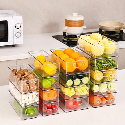 6pcs Transparent Fridge Organizer Storage Box for Kitchen and Food Organization