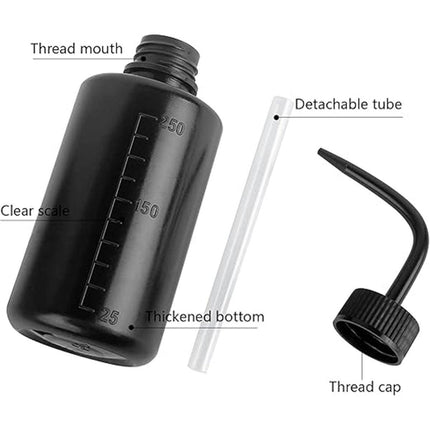 10pcs 250ml Graduated Rinse Bottle with Elbow Spout for Lab Cleaning and Mixing