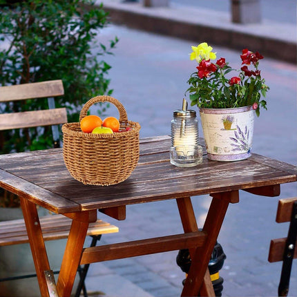 Imitation Rattan Woven Storage Basket Shelf Organizer Wash Rack for Home Decor